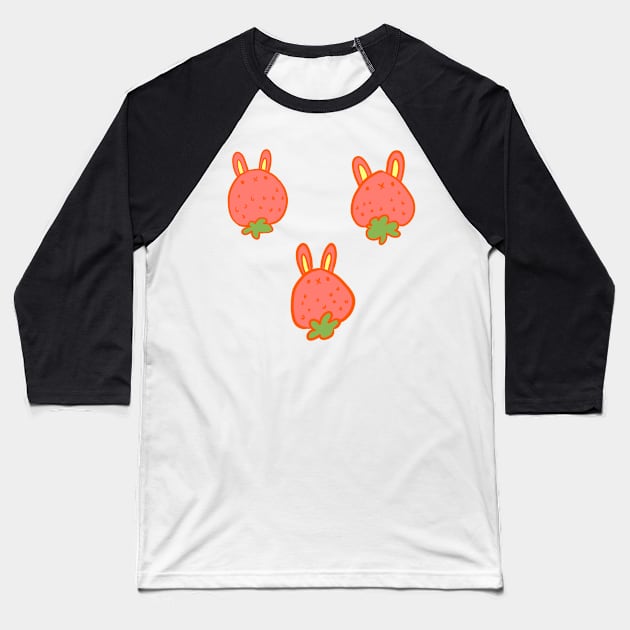 strawberry bunnies Baseball T-Shirt by Mayarart